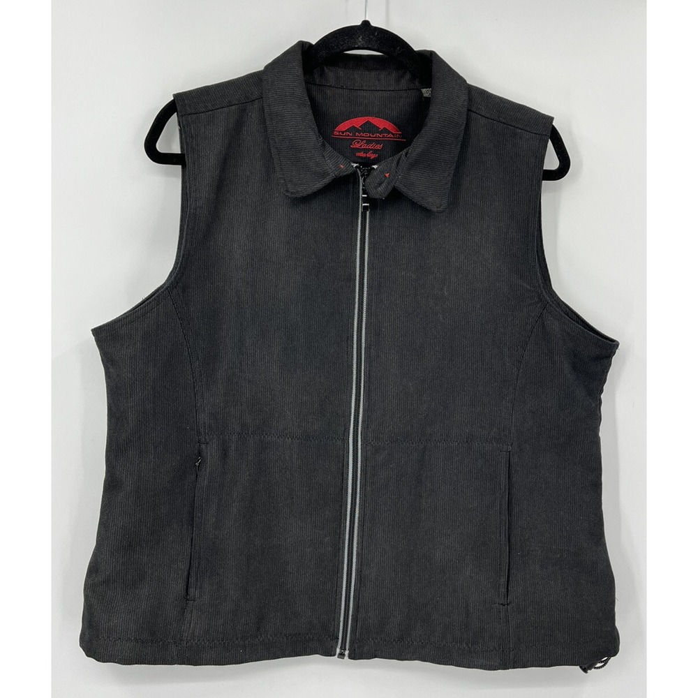 Sun Mountain Outerwear Ladies' Full Zip Lined Microfiber Vest Size XL Pockets